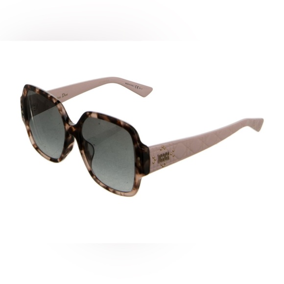 Lady Dior Studs Square Sunglasses In Havana/light Pink - Picture 5 of 14